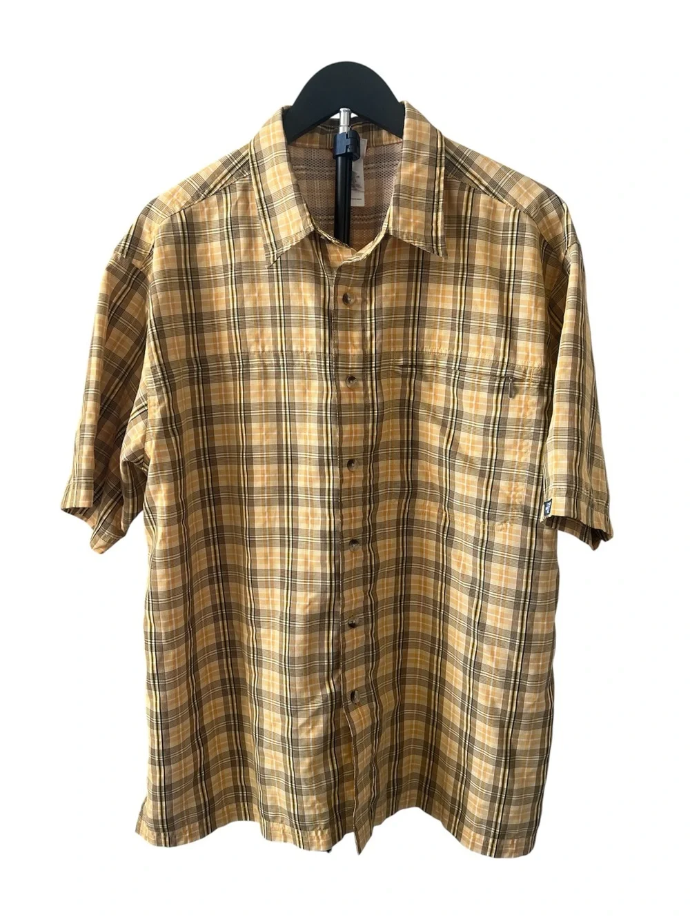 The North Face Men's Short-Sleeve Plaid Shirt - Yellow Brown XL